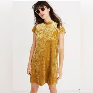 Madewell crushed Velvet mock neck dress size XXS or XS (runs big)